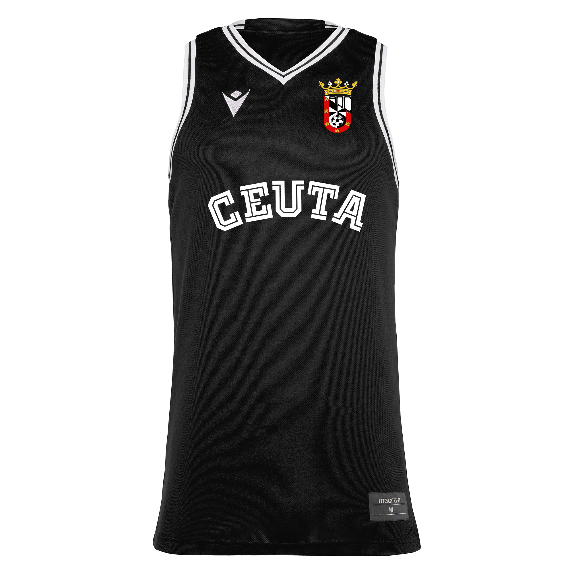 camiseta de baloncesto negra ad ceuta fc 2025/26