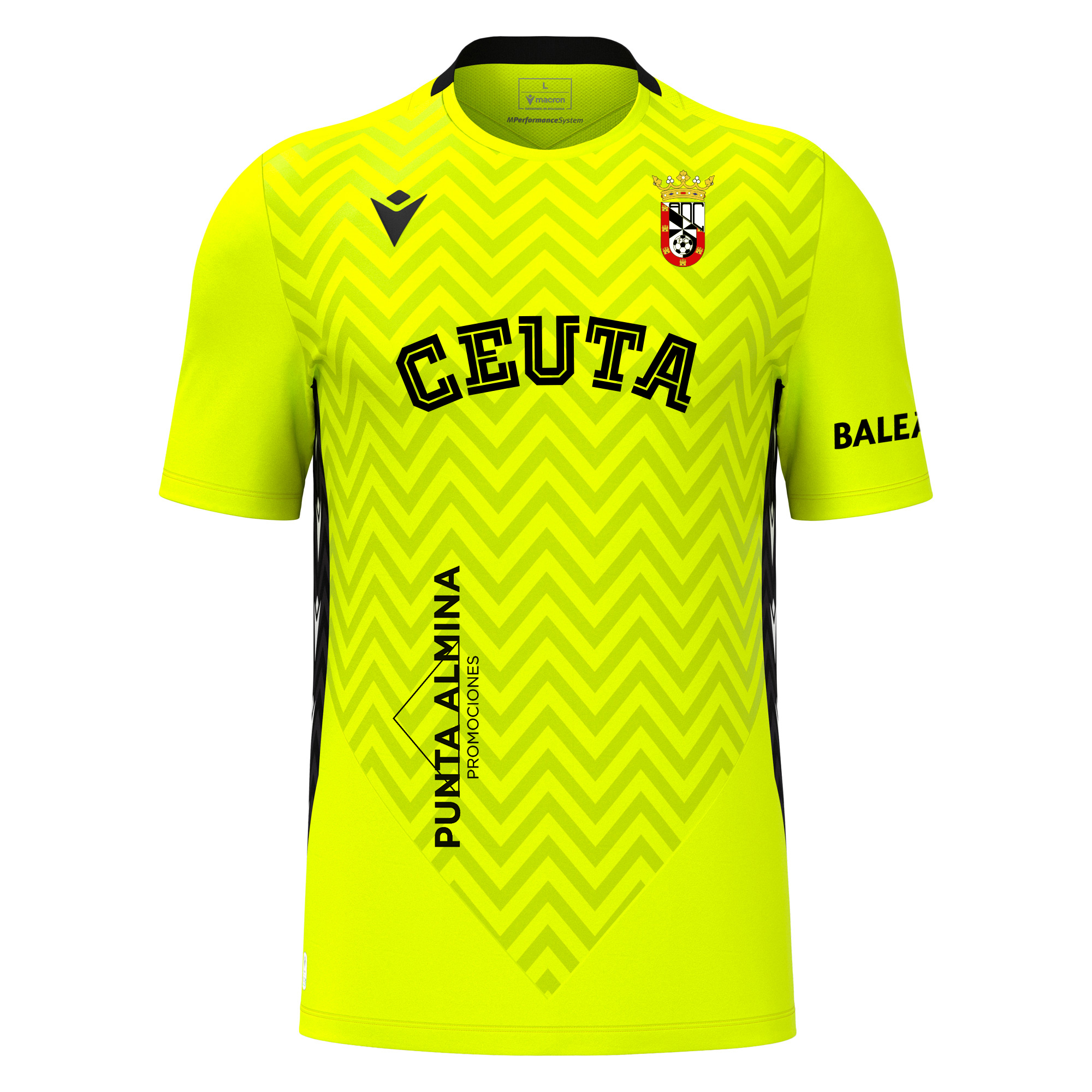camiseta de porteros amarillo flúor ad ceuta fc 25/26
